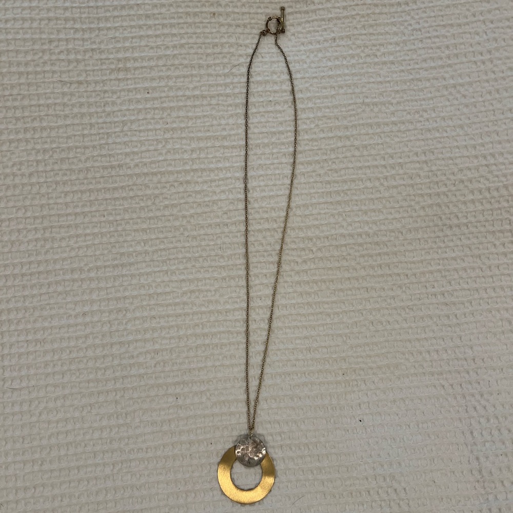 Long gold necklace